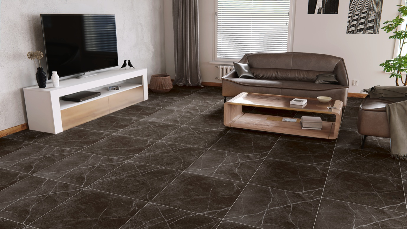 Porcelánico Lume 60x60 Nero Classic