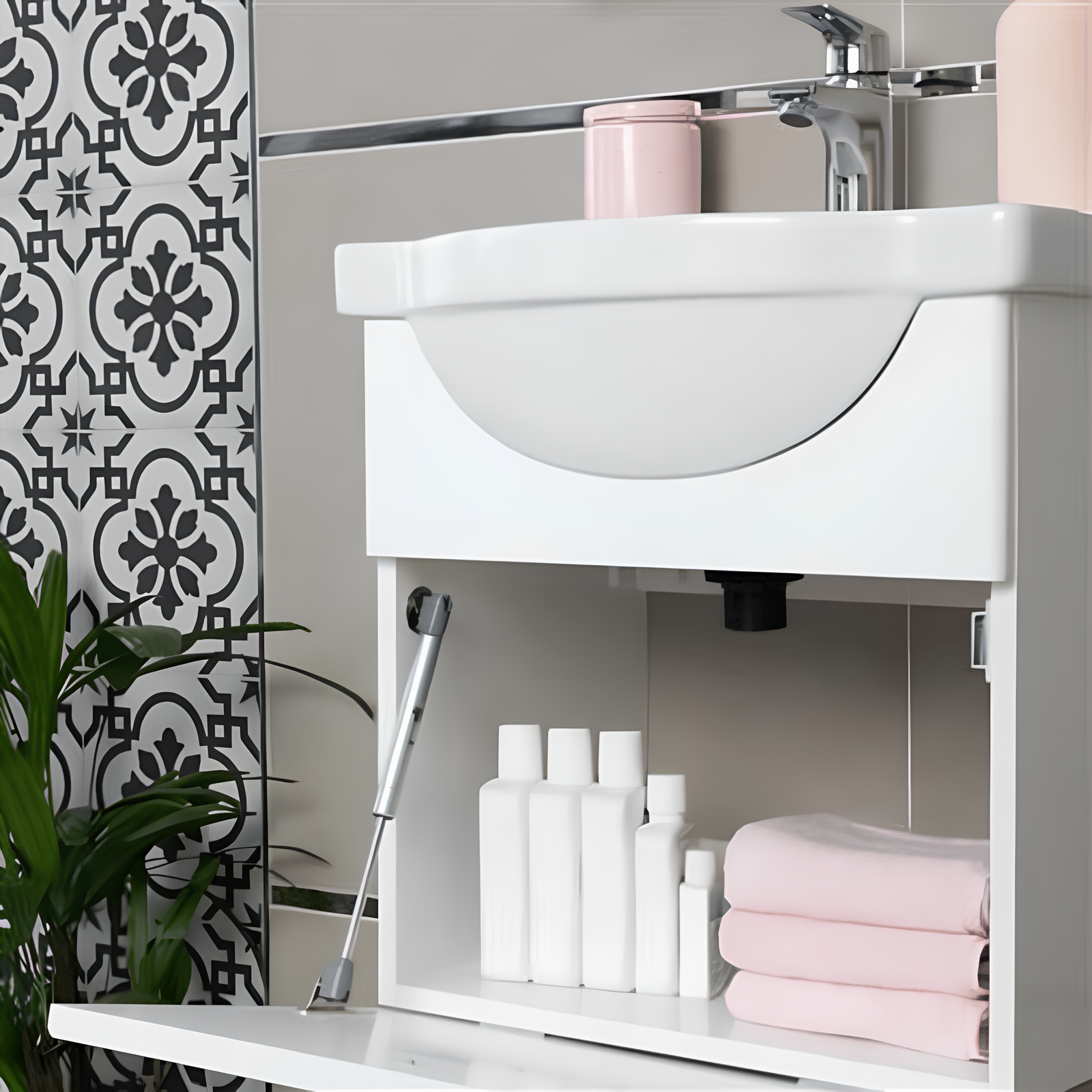 Vanitory De Colgar Sin Bacha Ferrum Venecia 48 Cm Blanco