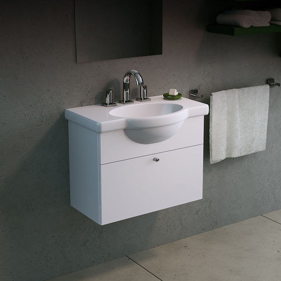 Vanitory De Colgar Sin Bacha Ferrum Venecia 64 Cm Blanco