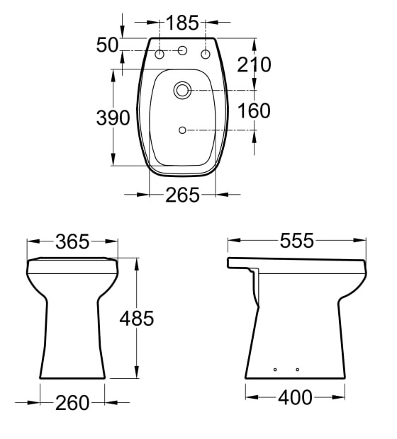 Bidet De 3 Agujeros Confort Roca Mónaco - Movilidad Reducida