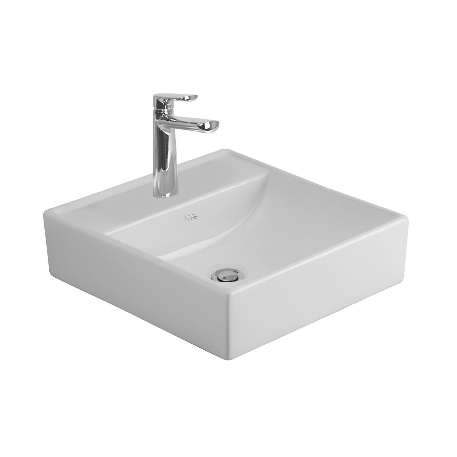 Bacha De Apoyar Ferrum Tori Cuadrada Blanca L325K-B