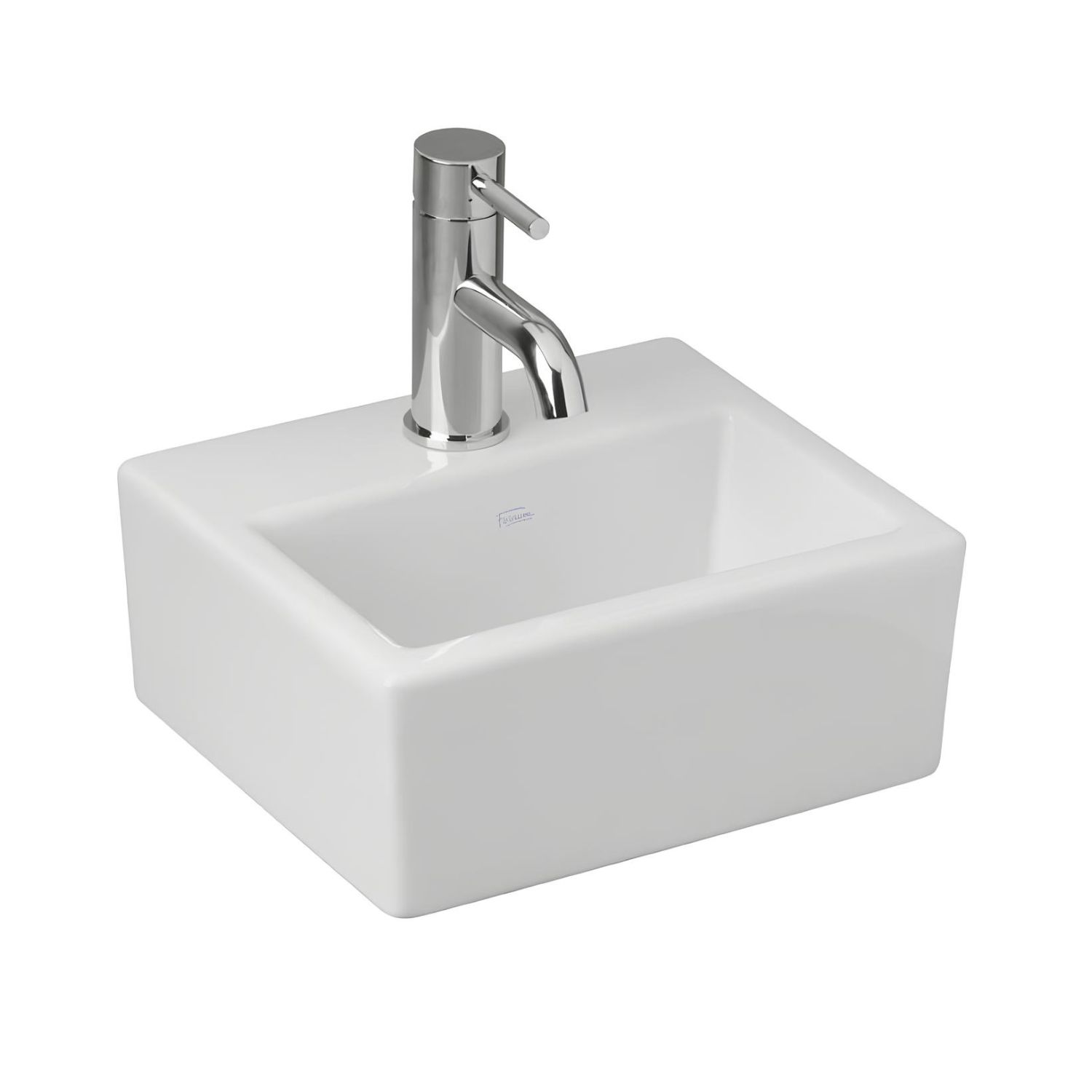 Bacha De Apoyar Ferrum Tori cuadrada Blanca Chica L320K-B