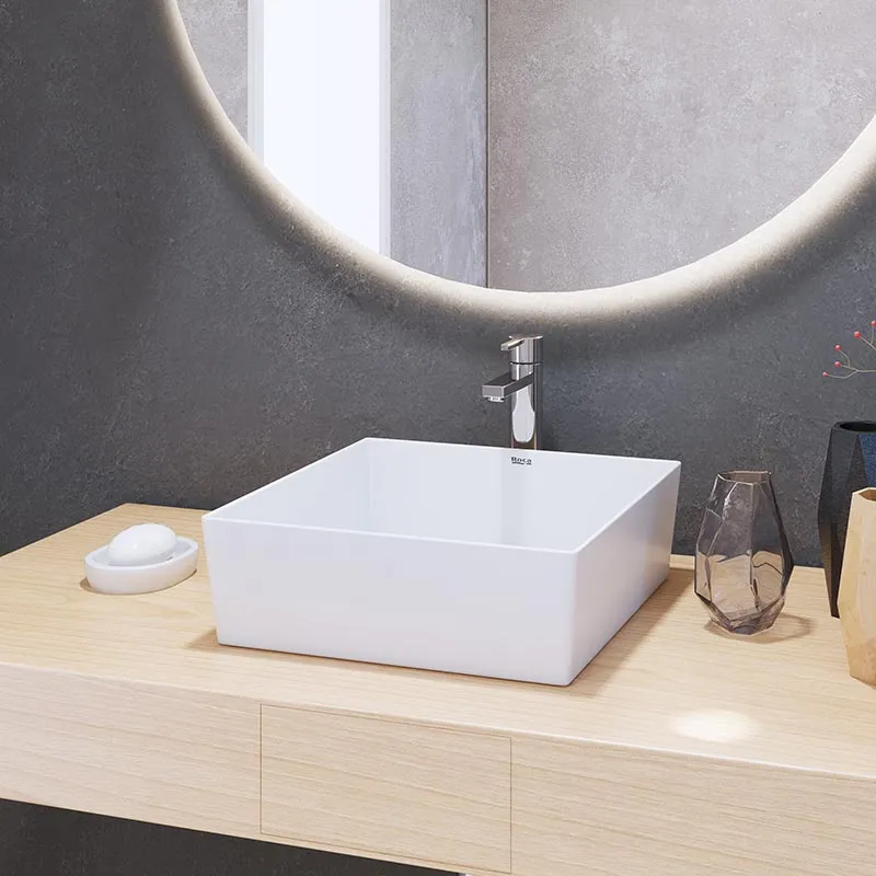 Bacha de Apoyo Para Baño Roca Kira Square Blanca