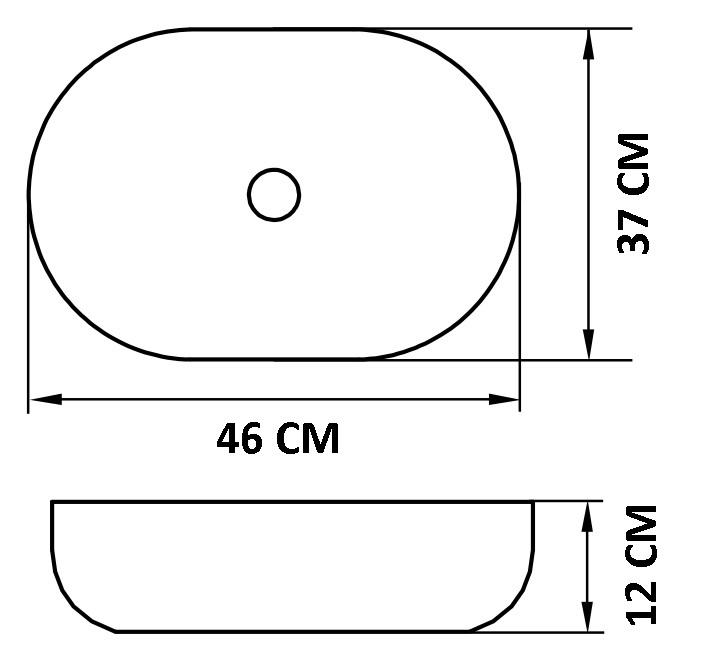 Bacha de Apoyo Para Baño Superfina Rectangular