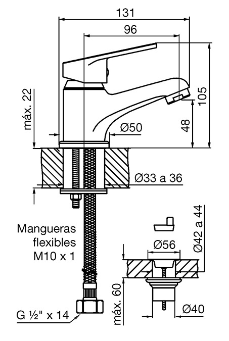 Grifería Monocomando Baja Para Lavatorio FV Compacta 181/M4