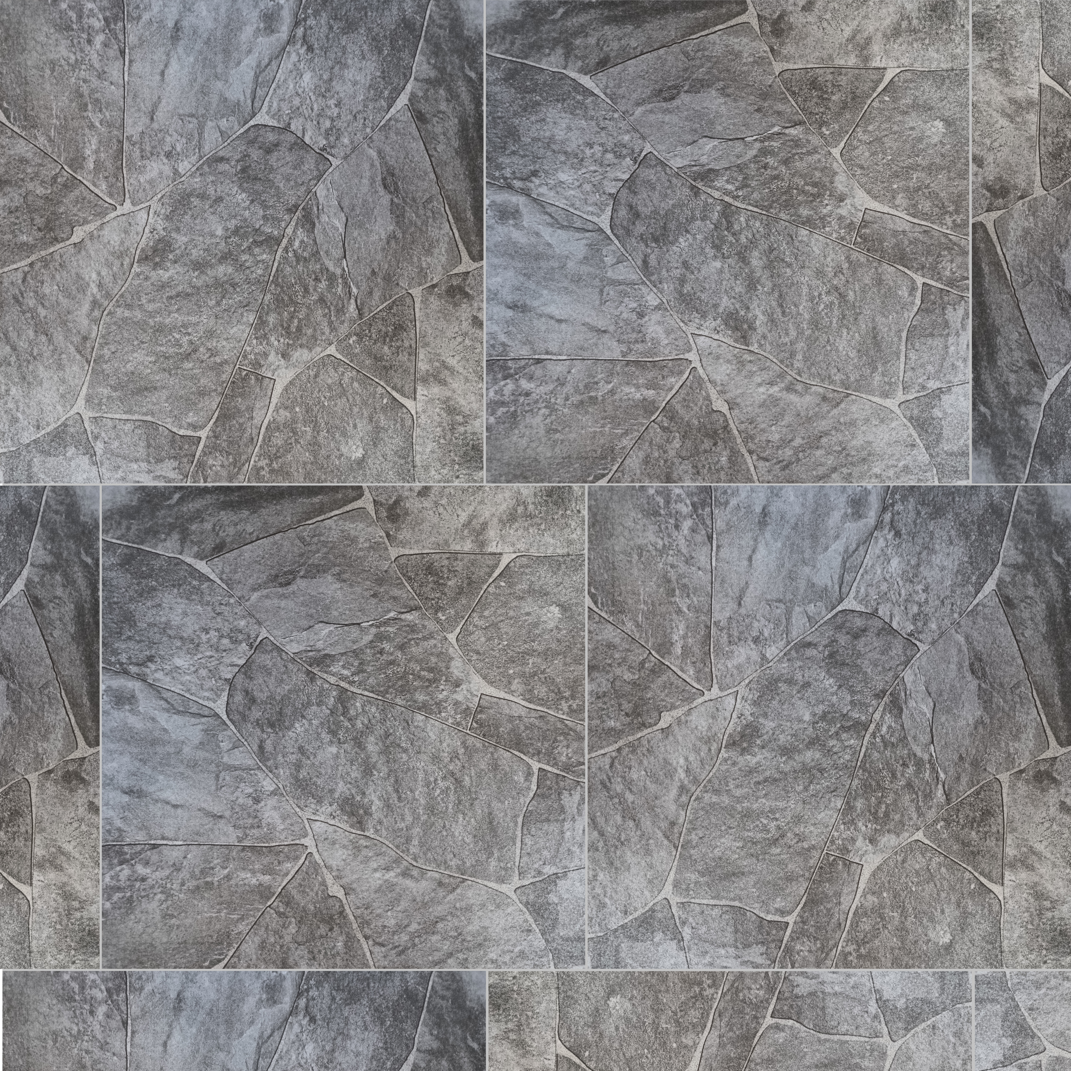 Cerámica Antideslizante Para Exterior Cortines 50x50 Laja Toledo Negra