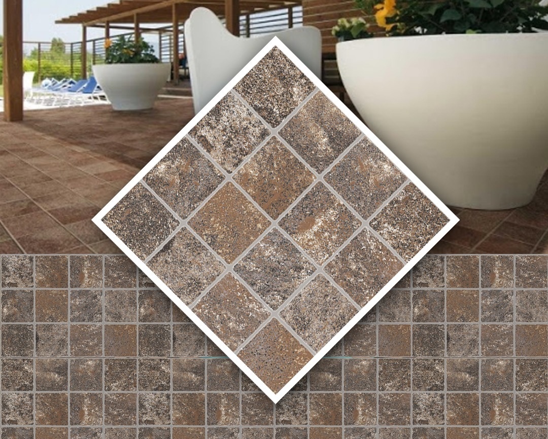 Cerámica Antideslizante Para Exterior Alberdi 46x46 Porfido Marrón – Segunda Calidad
