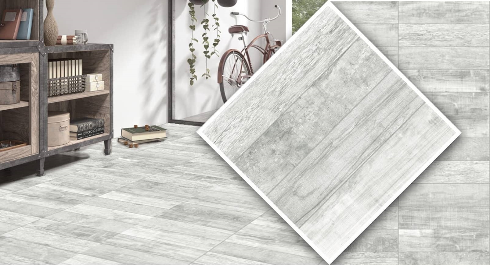 Cerámica Simil Madera Alberdi 50x50 Stage Gris – Segunda Calidad