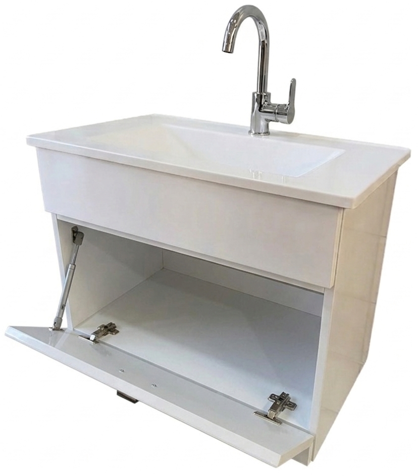 Vanitory Con Bacha Monocomando Para Colgar FI Lanin Blanco 60 cm