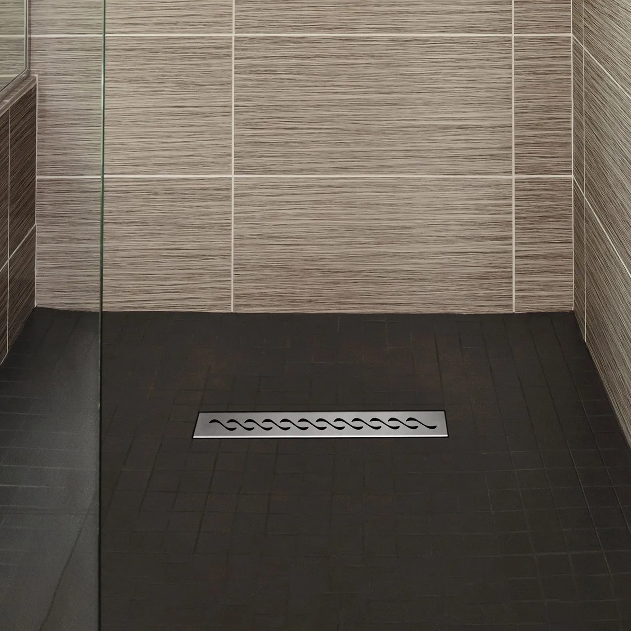 Desagüe Lineal de ABS Para Ducha Atrim Clásico Ondas Mate 45 Cm DPP450T07