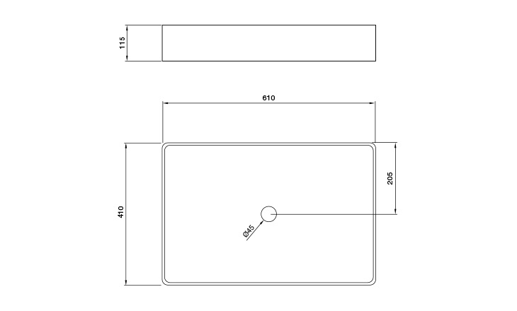 Bacha de Apoyo Rectangular Para Baño Peirano BCH-09