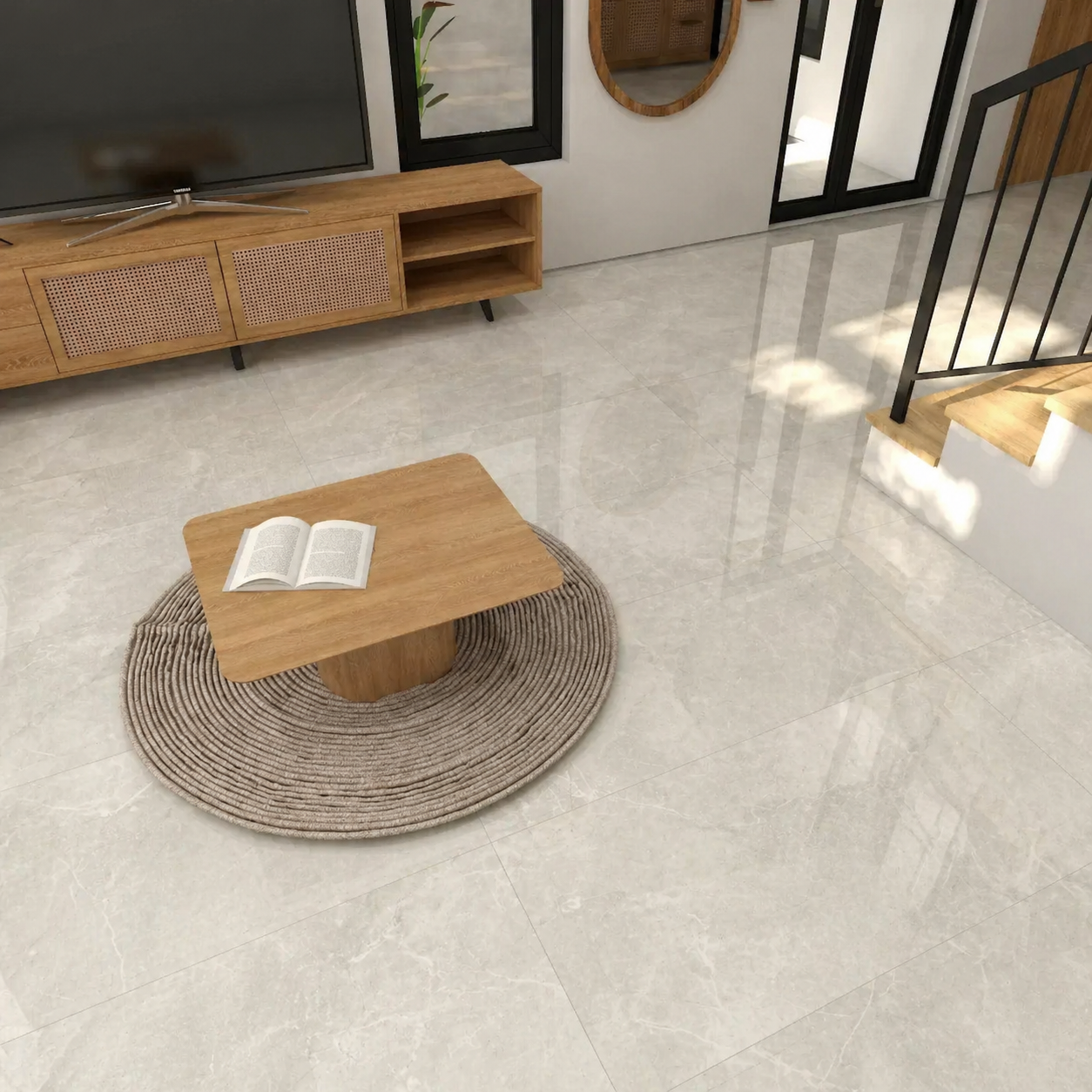 Porcelanato San Lorenzo 60x120 Marmol Strazza Hueso