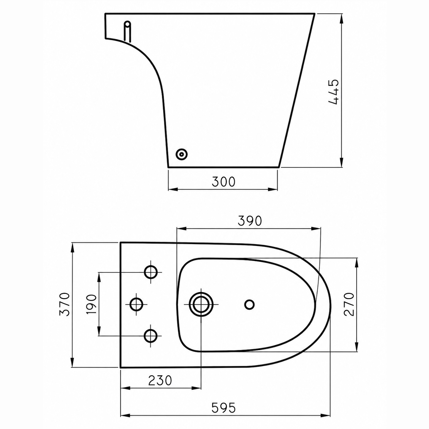 Bidet Ferrum Marina De 3 Agujeros Blanco