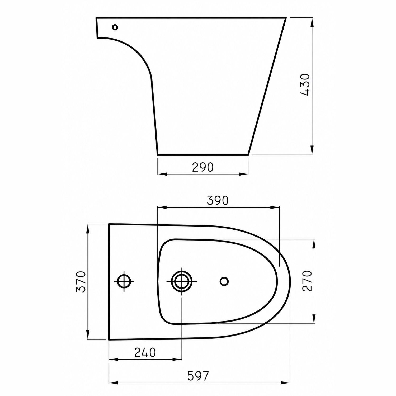 Bidet Ferrum Marina De 1 Agujero Blanco