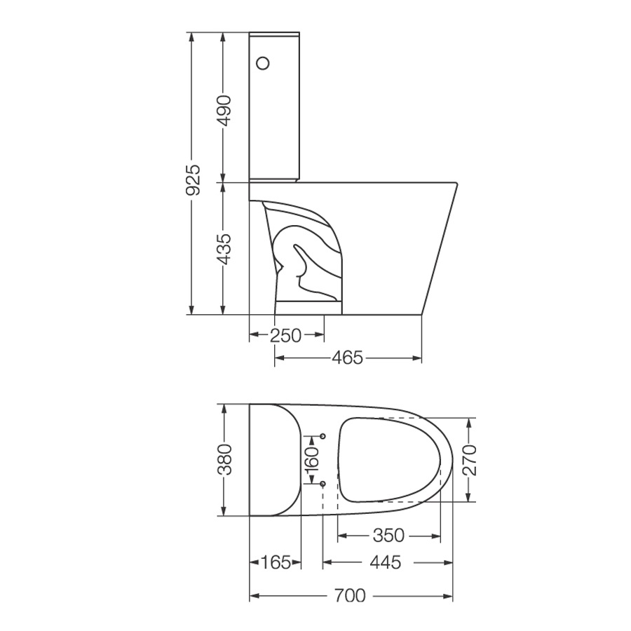 Inodoro Largo Ferrum Marina Blanco