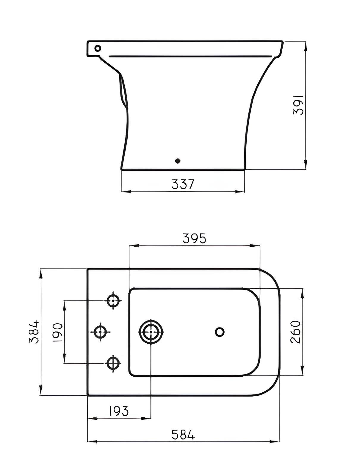 Bidet Ferrum Milena 3 Agujeros Blanco
