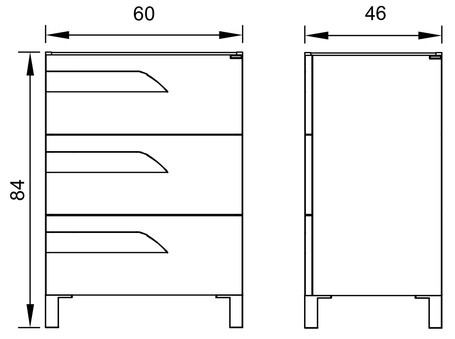 Vanitory de 3 Agujeros de Pie Schneider Rivo 60 Cm California