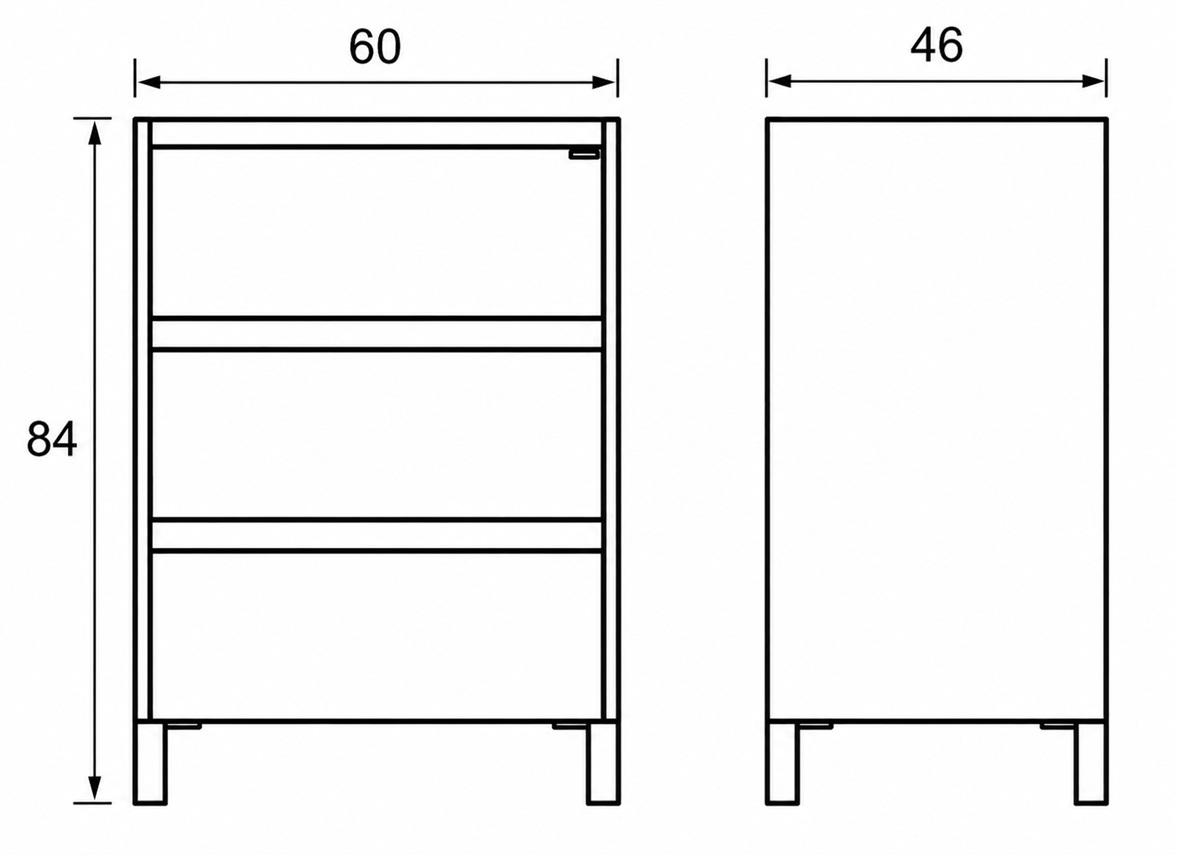 Vanitory De Pie Monocomando Schneider Lina 60 Cm Cenere