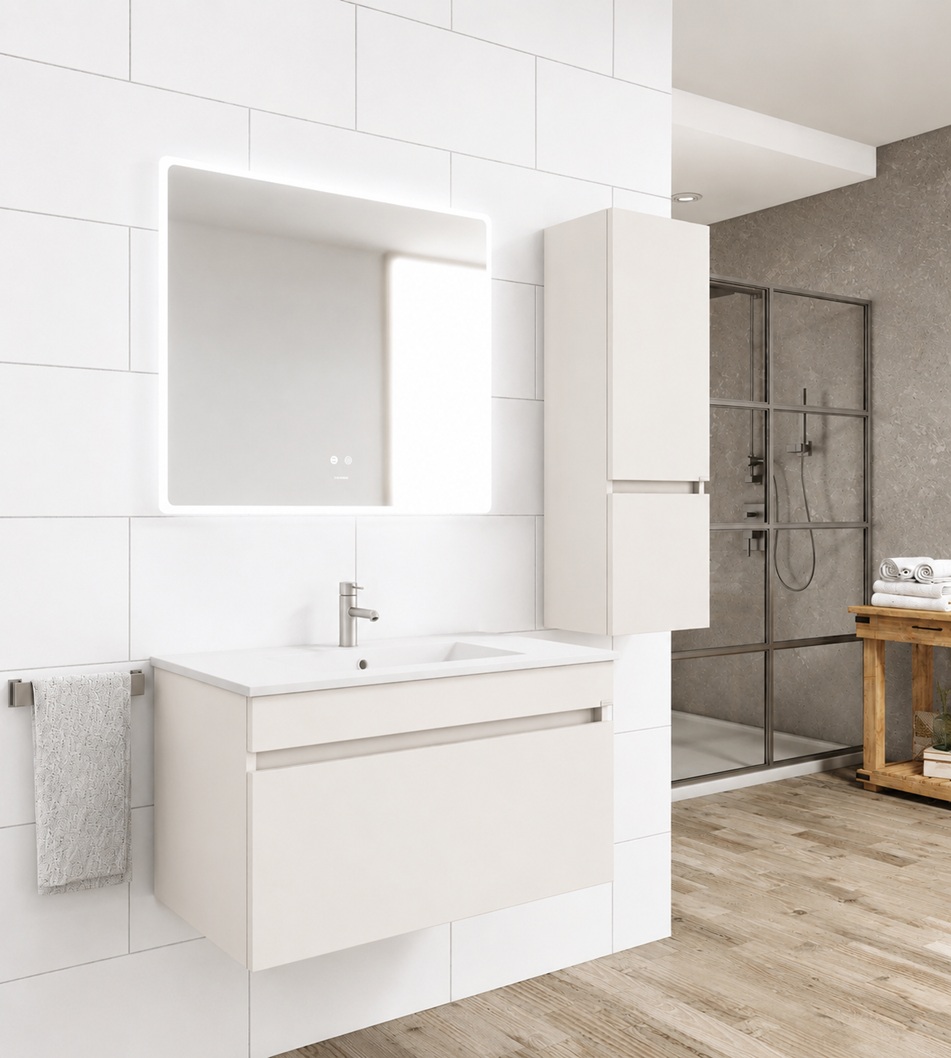 Vanitory De Colgar Monocomando Schneider Vitta 80 Cm Glaciar