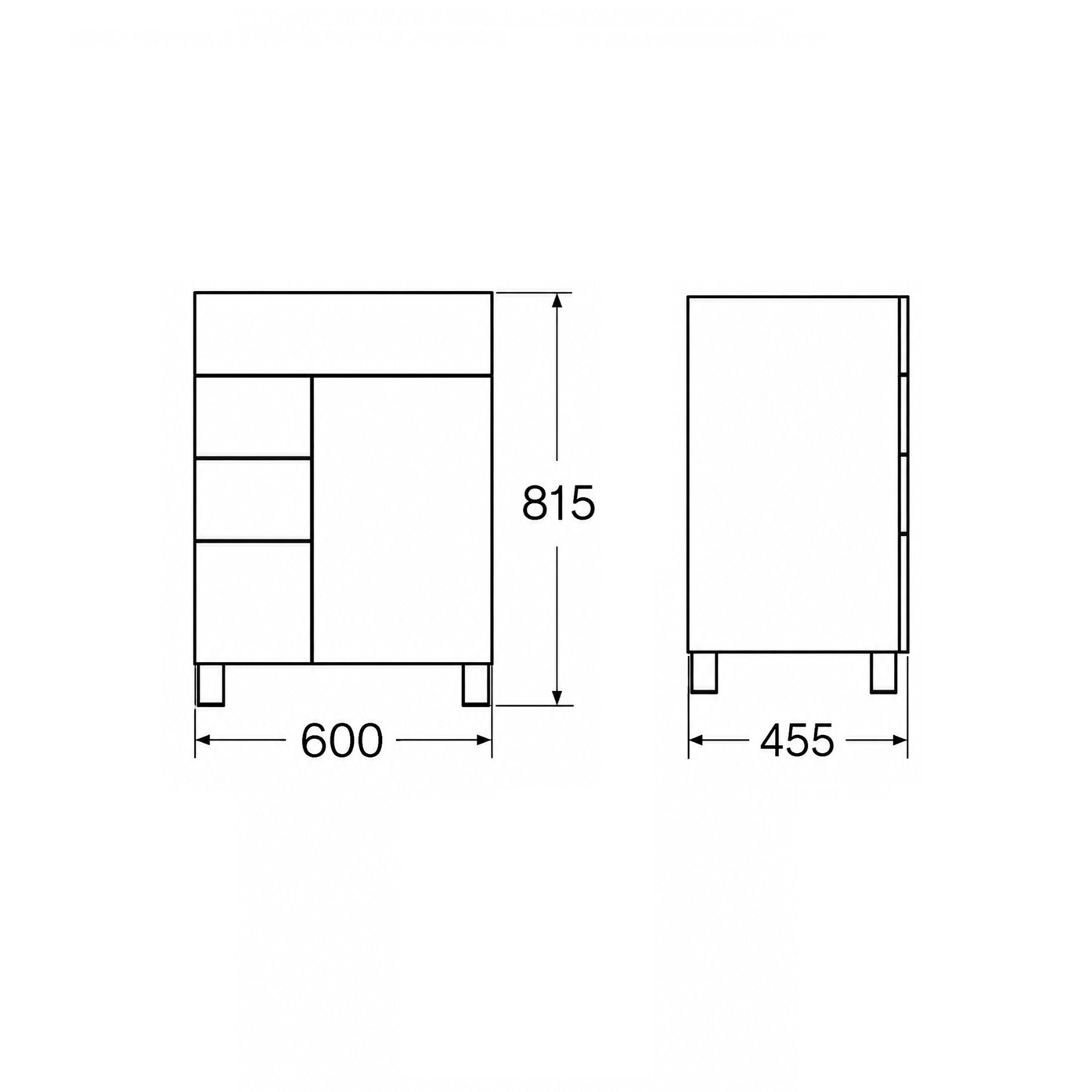 Vanitory de Pie Sin Mesada Ferrum Cadria 60 Cm Wengue
