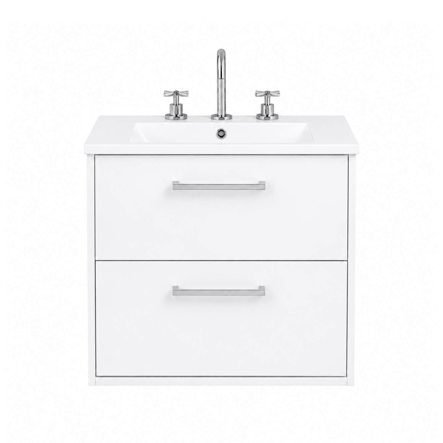 Vanitory De Colgar Con Bacha De 3 Agujeros Campi Bossa Blanco 60 cm