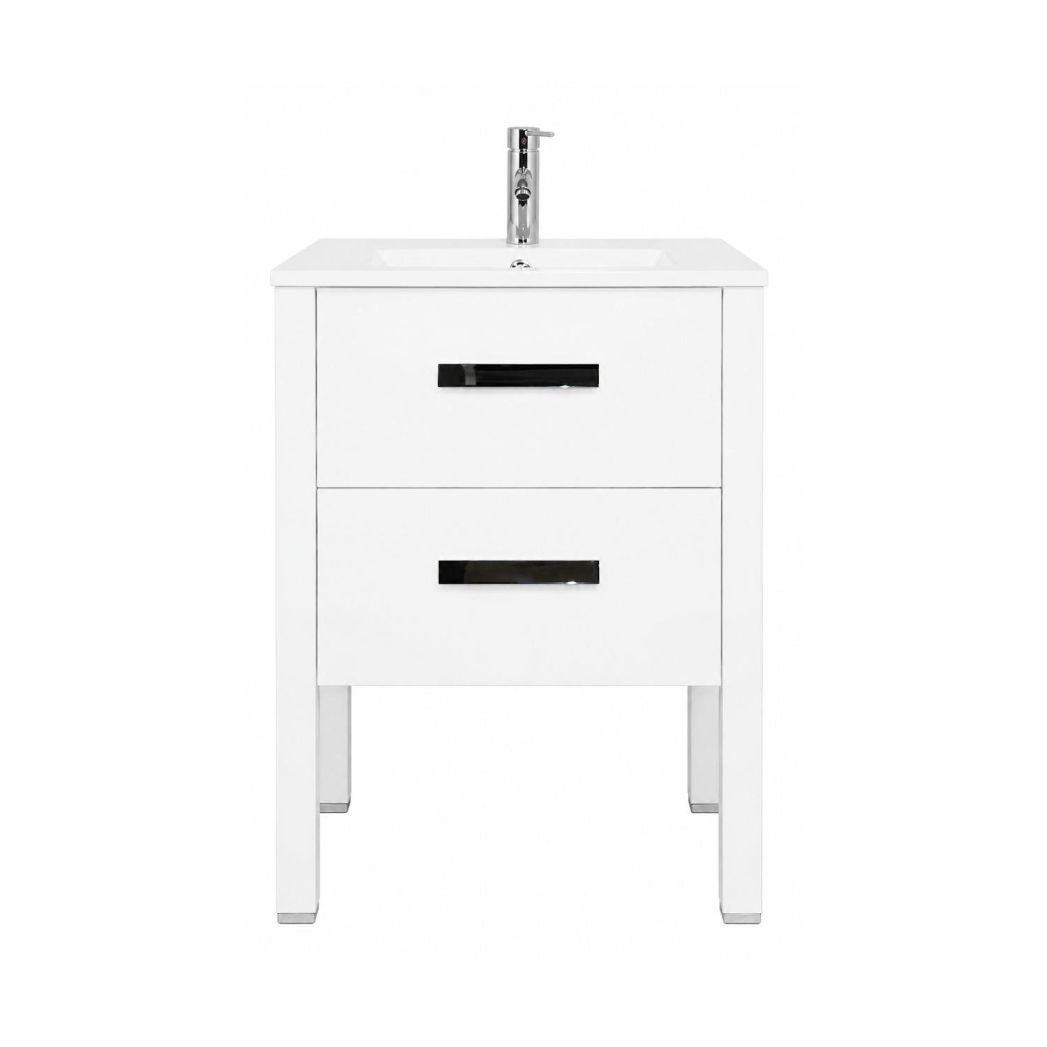 Vanitory De Pie Con Bacha Monocomando Campi Folk 60 Cm Blanco