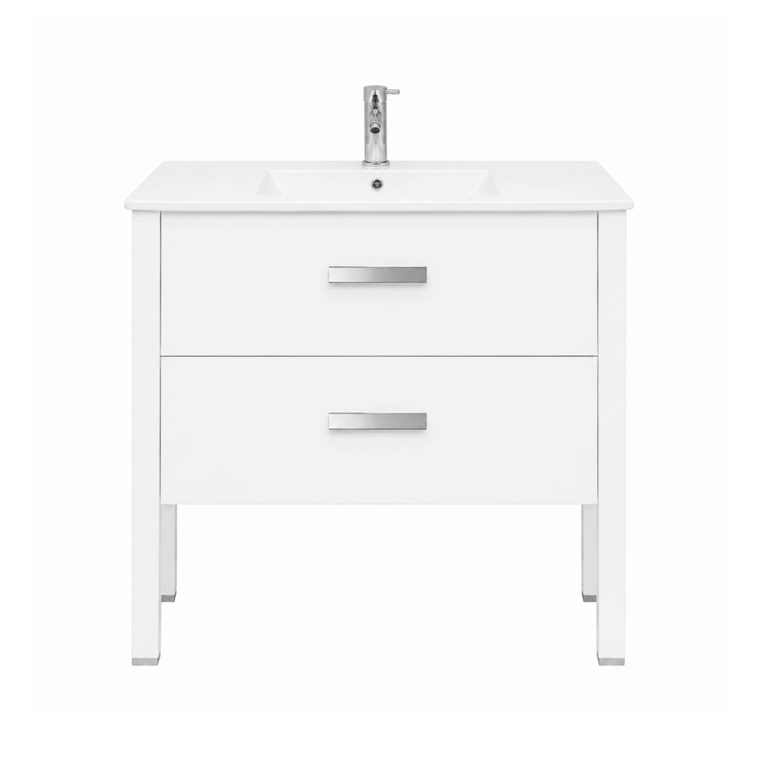 Vanitory De Pie Con Bacha Monocomando Campi Folk 90 Cm Blanco