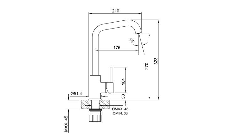 Grifería Para Cocina Monocomando Peirano Suv 20-184