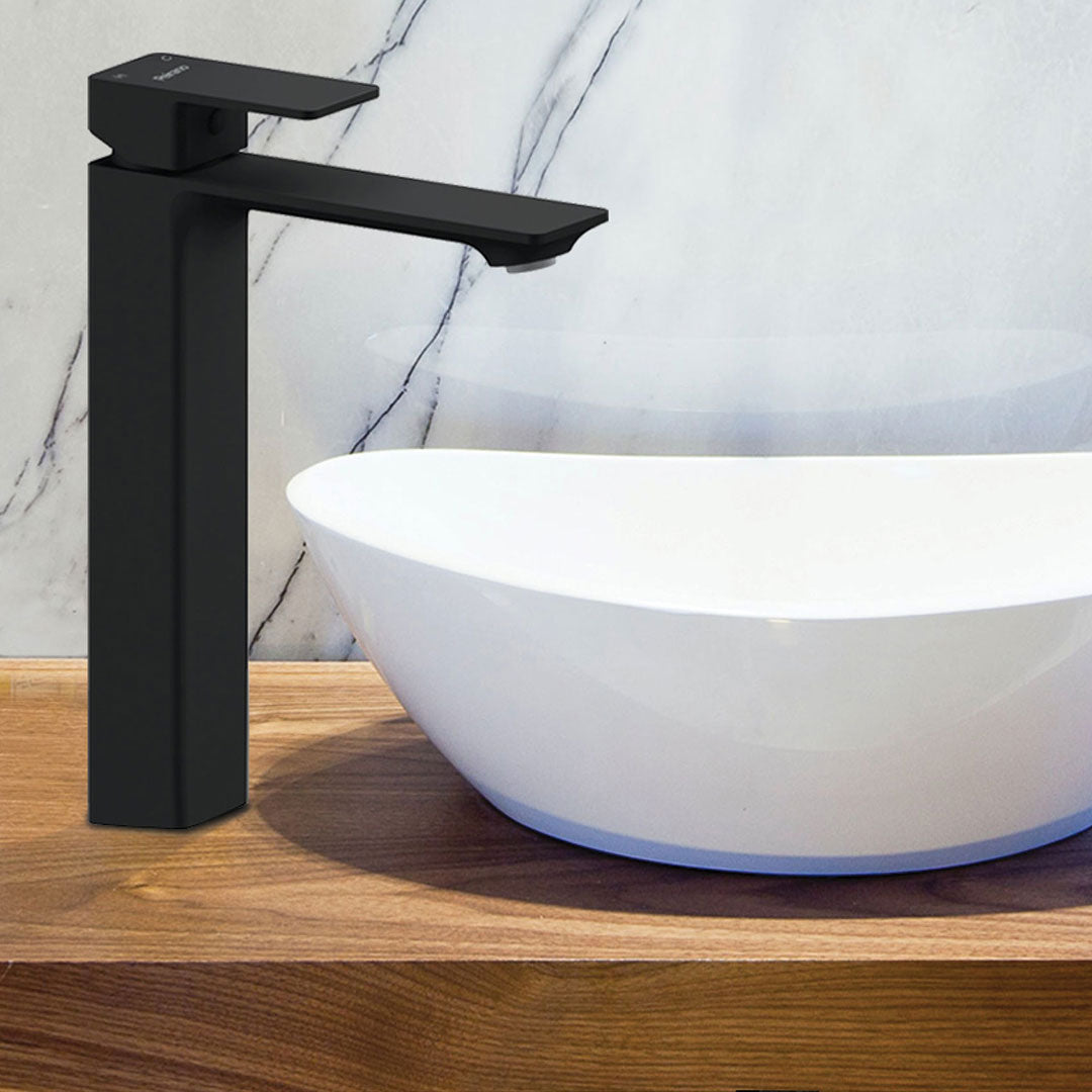 Griferia Monocomando Para Lavatorio Peirano Soria Negra Alta 61-152