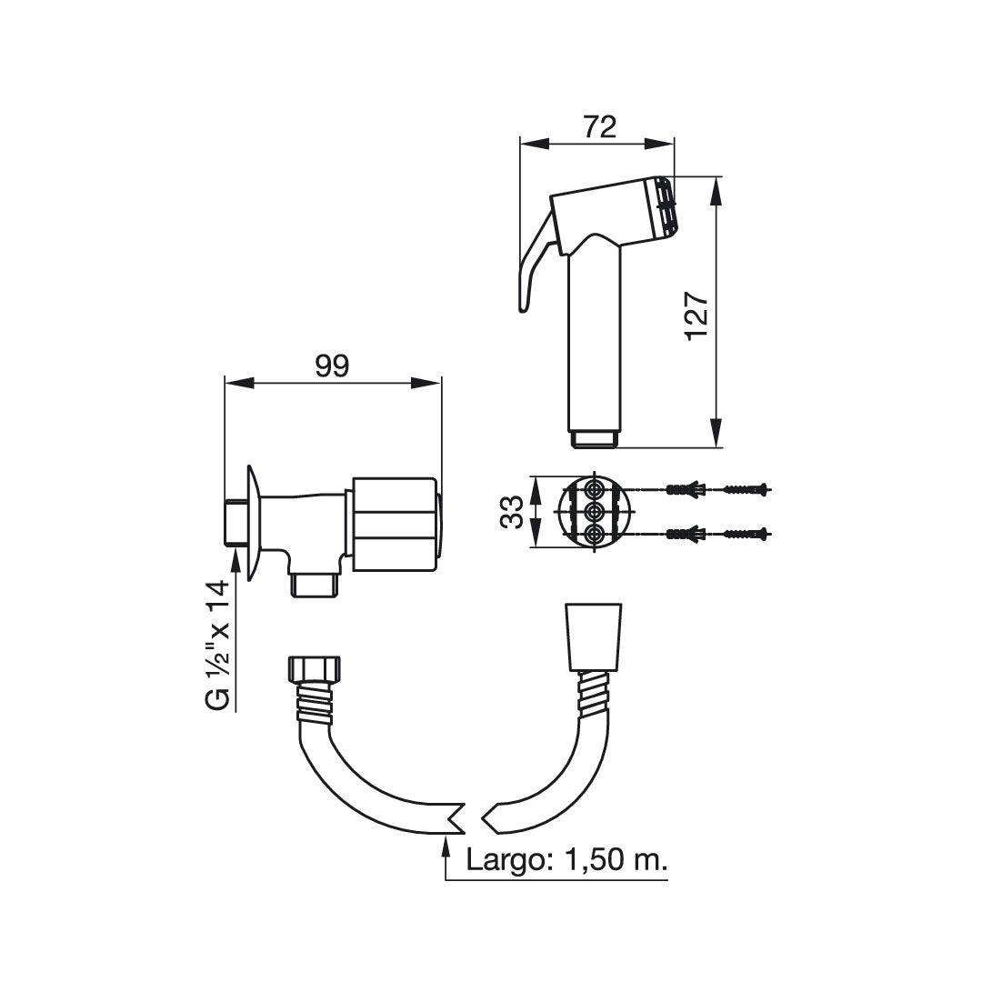 DUCHADOR MANUAL PARA BIDET FV ALLEGRO 0118/15