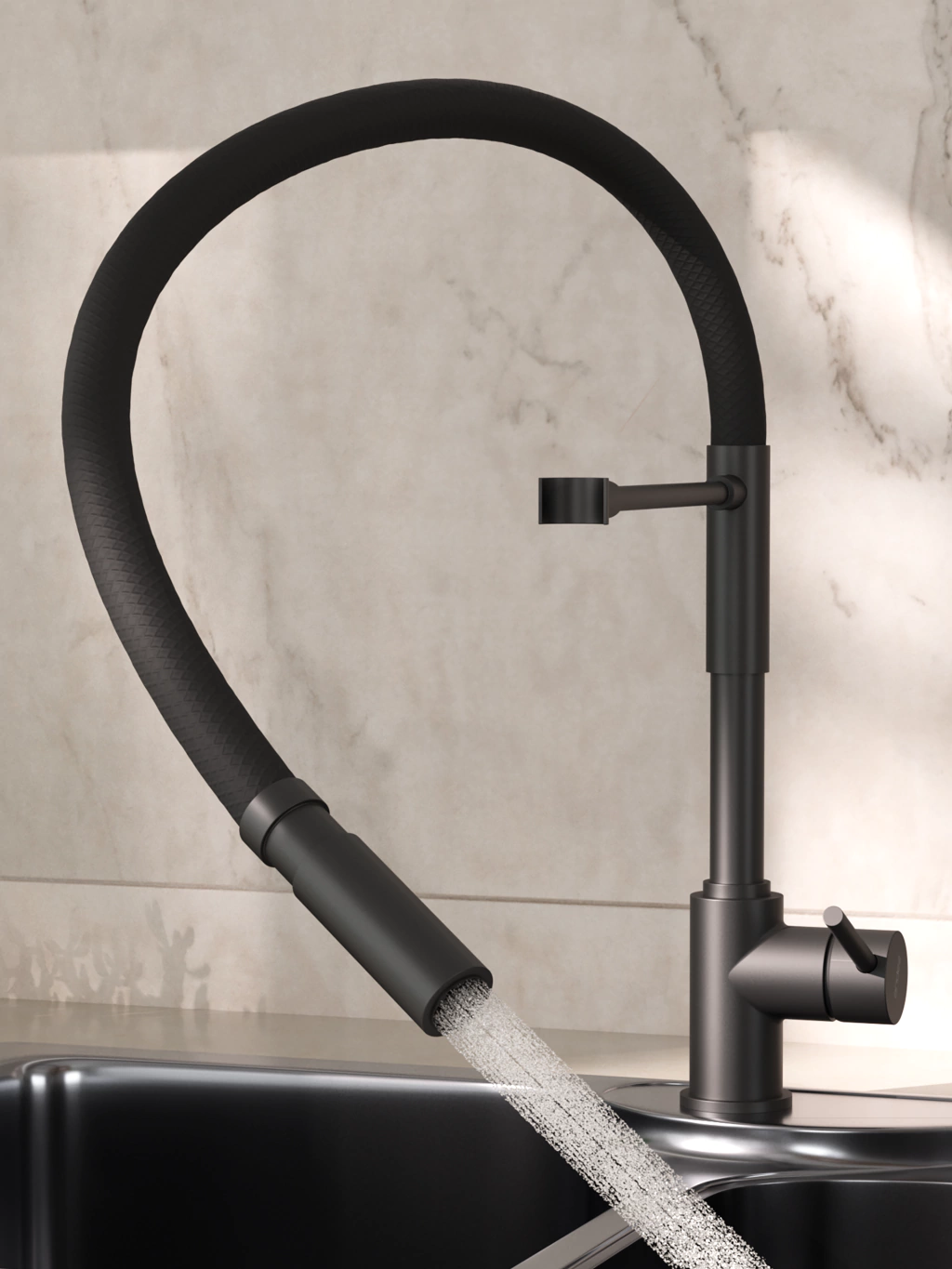 Griferia Monocomando Para Cocina Andez Zara gun metal texturada  400.55.08