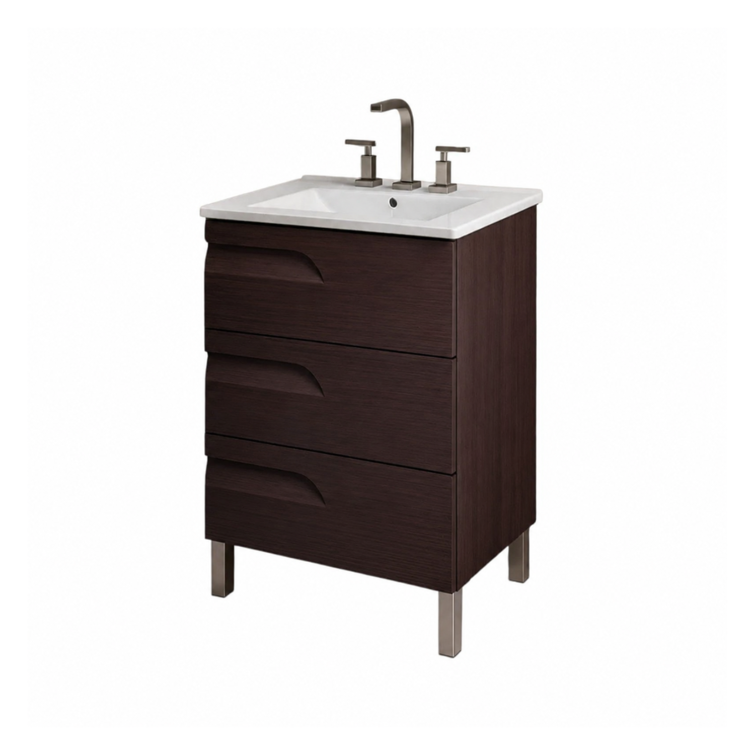 Vanitory de 3 Agujeros de Pie Schneider Rivo 60 Cm Wengue
