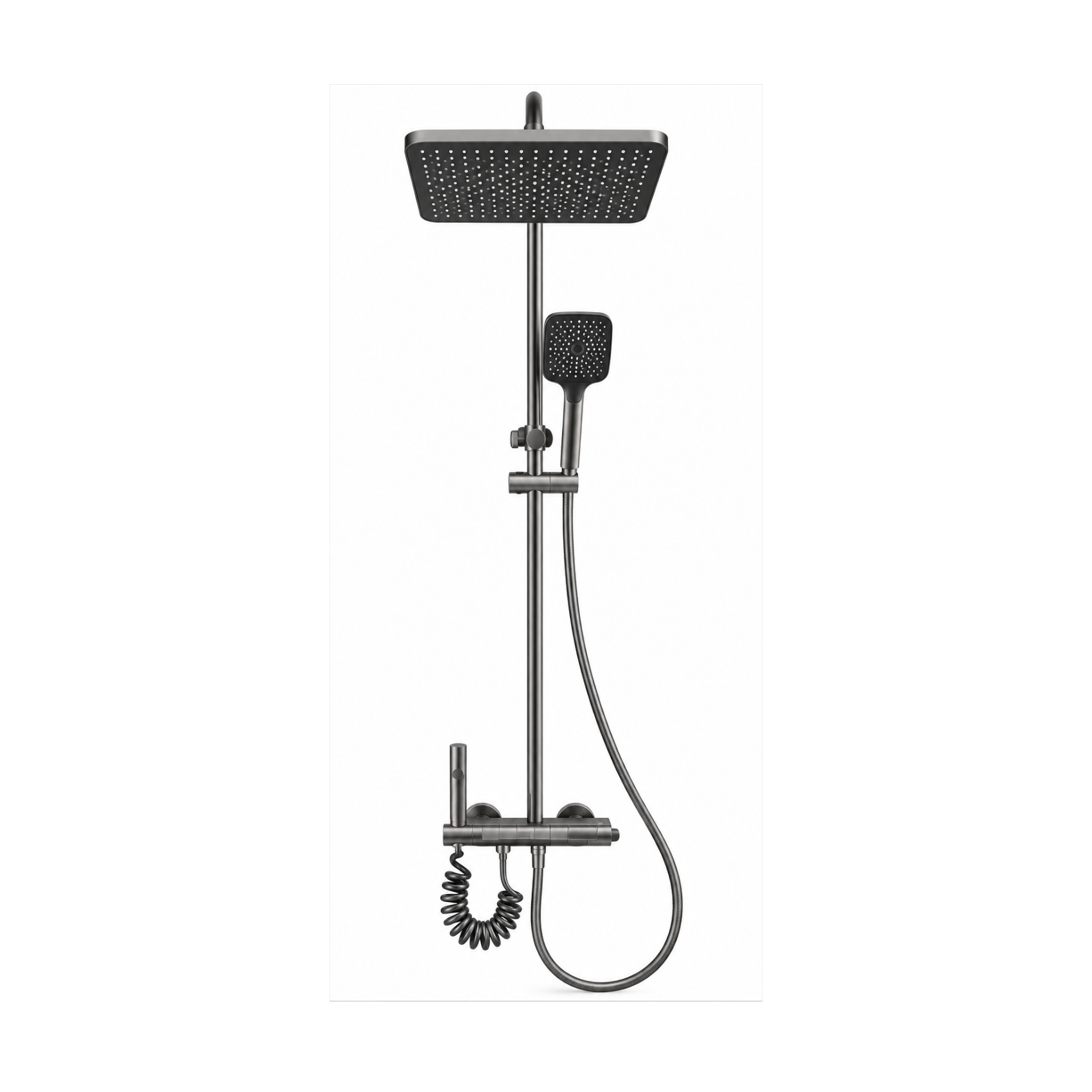 Columna Grifería de Ducha Con Duchador Cromo Negro – Cod 4172